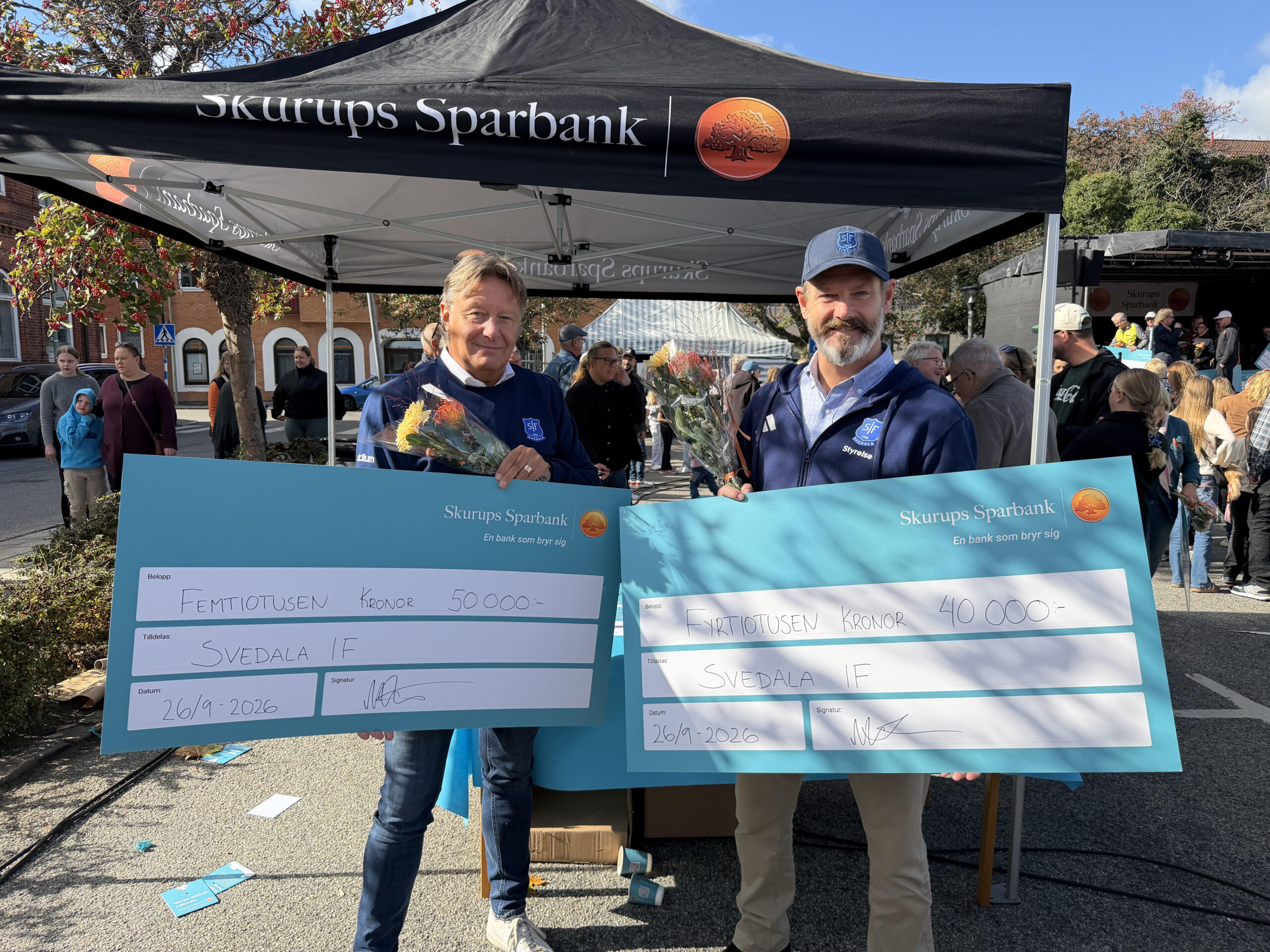 Svedala IF på plats Miljonutdelning hos Skurups Sparbank