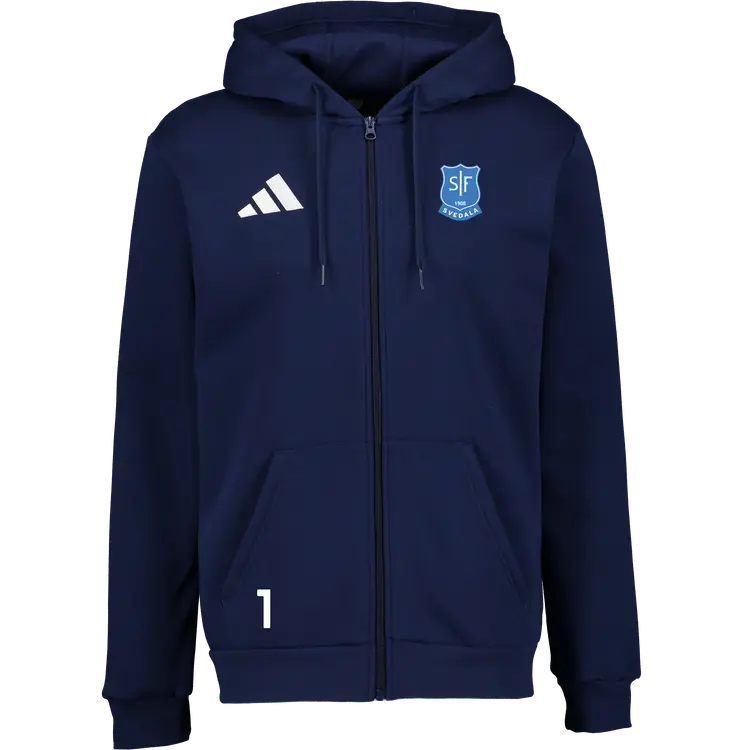 Marinblå adidas ENT26 zip-hoodie med Svedala IF:s klubbmärke